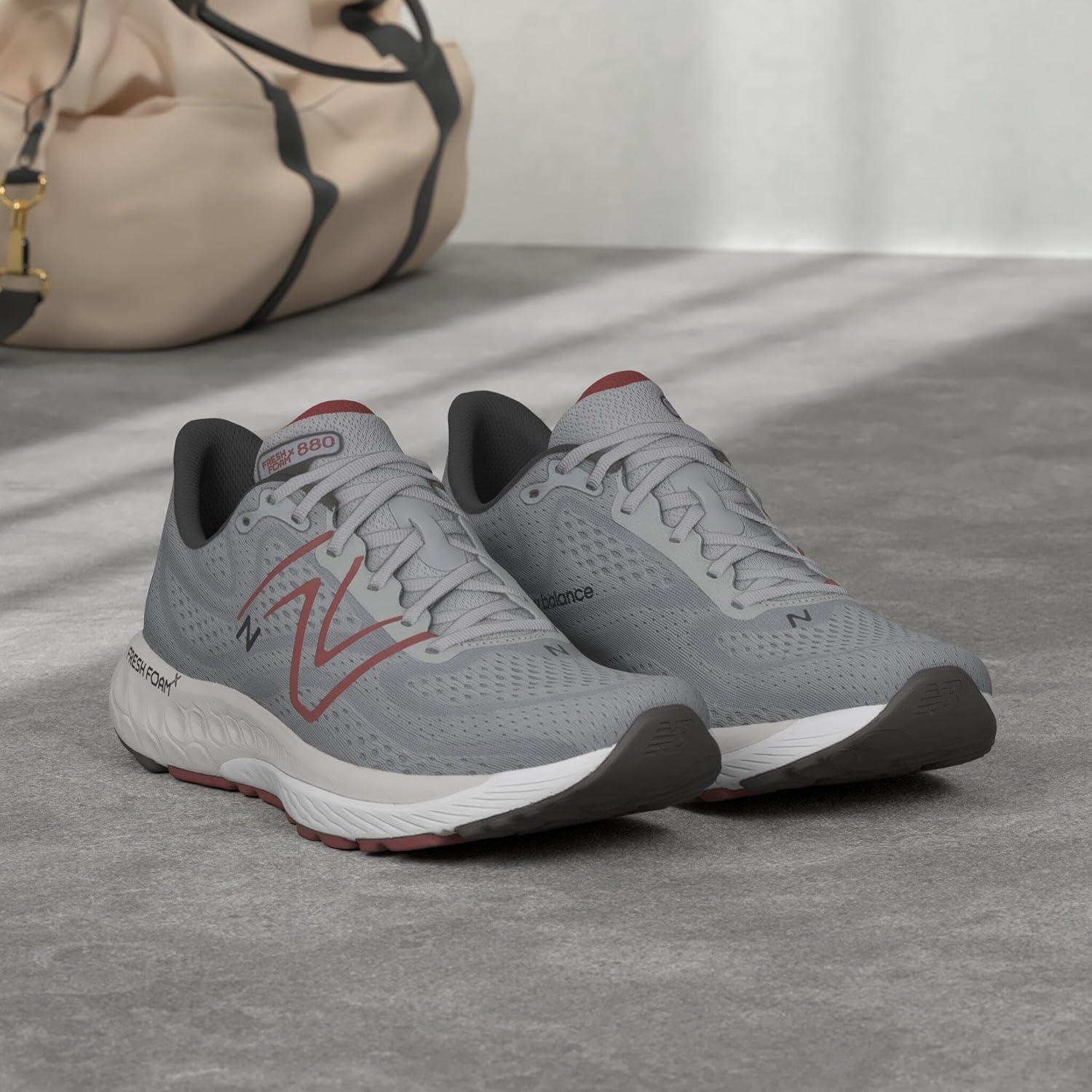 image:imageNew Balance Mens Fresh Foam X 880 V13 Running ShoesAluminum GreyCrimsonBlack