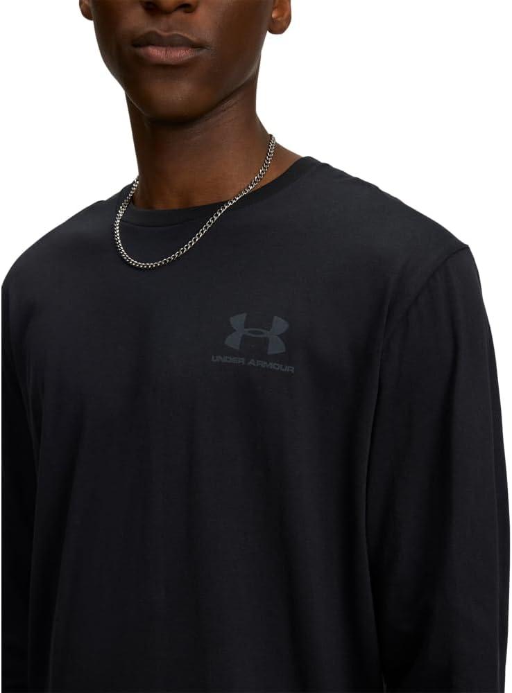 image:imageUnder Armour Mens Sportstyle Left Chest LongSleeve TShirt002 Black Pitch Gray