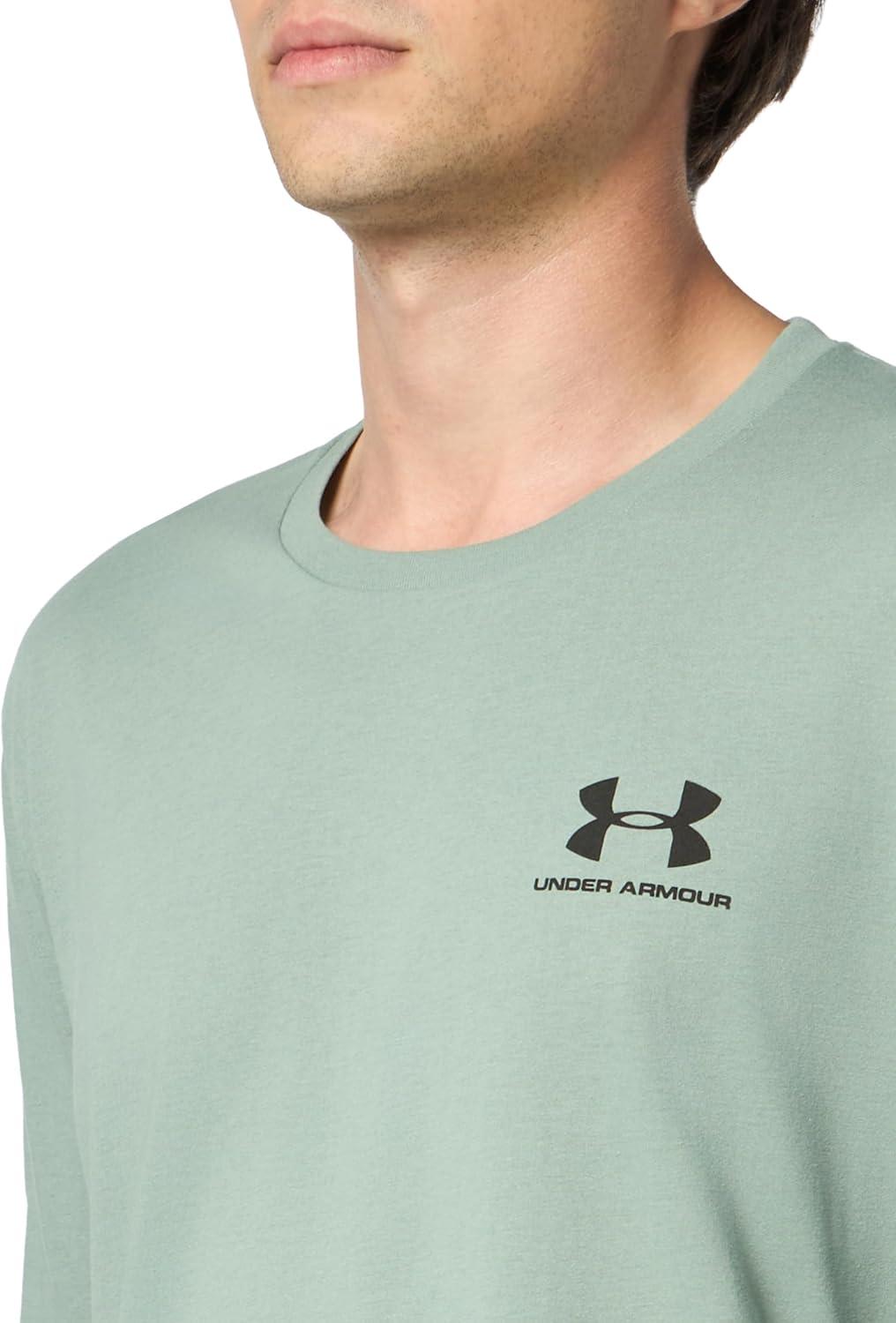 image:imageUnder Armour Mens Sportstyle Left Chest LongSleeve TShirt348 Silica Green Black