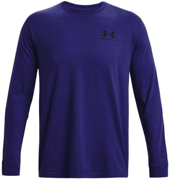 image:imageUnder Armour Mens Sportstyle Left Chest LongSleeve TShirt468 Sonar Blue Black Black