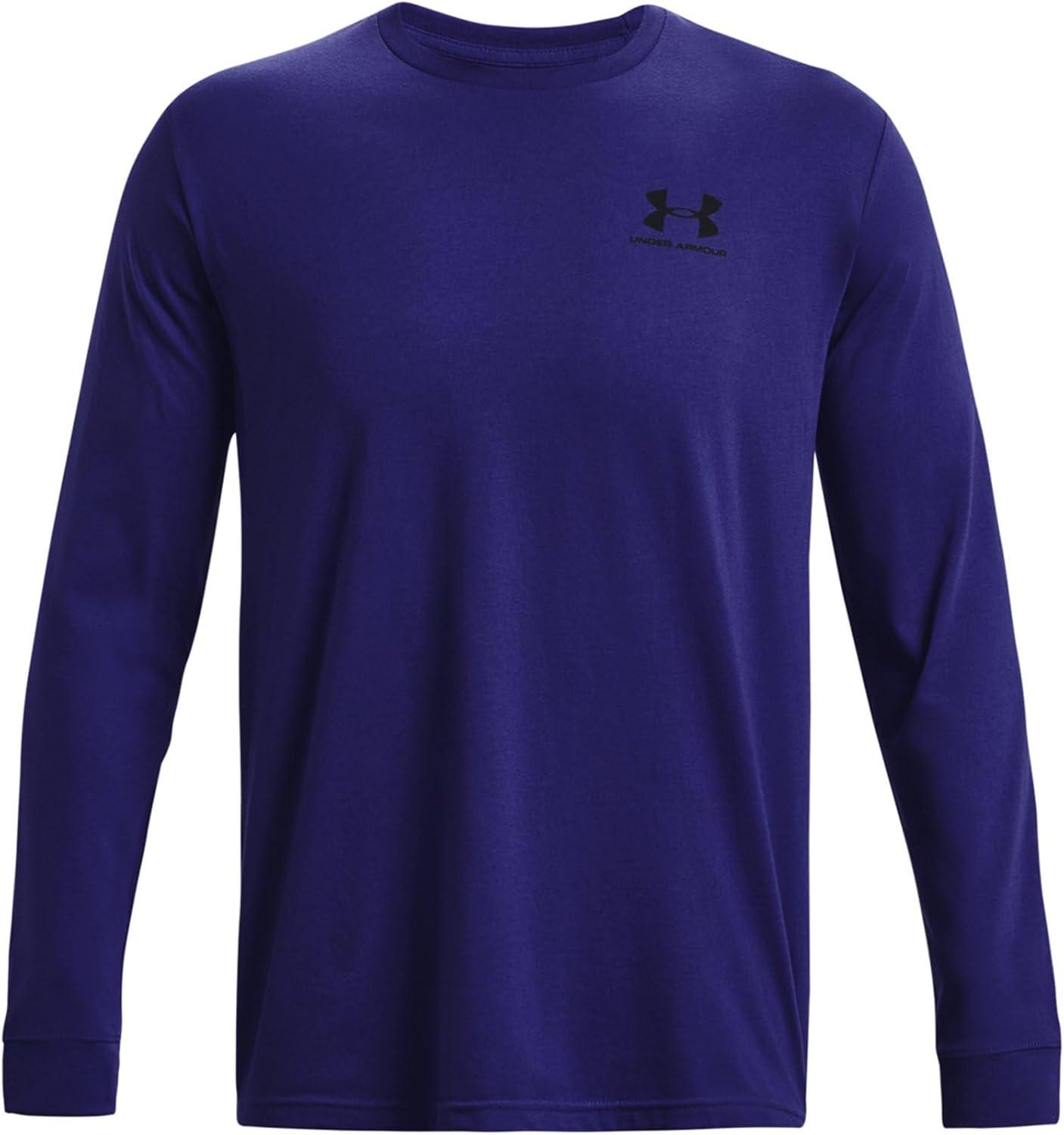 image:imageUnder Armour Mens Sportstyle Left Chest LongSleeve TShirt468 Sonar Blue Black Black