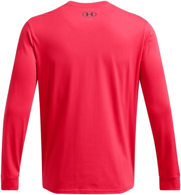 image:imageUnder Armour Mens Sportstyle Left Chest LongSleeve TShirt989 Lava Red Black