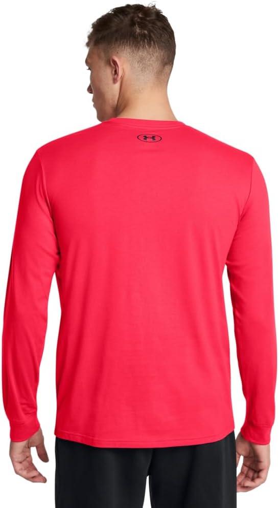 image:imageUnder Armour Mens Sportstyle Left Chest LongSleeve TShirt989 Lava Red Black