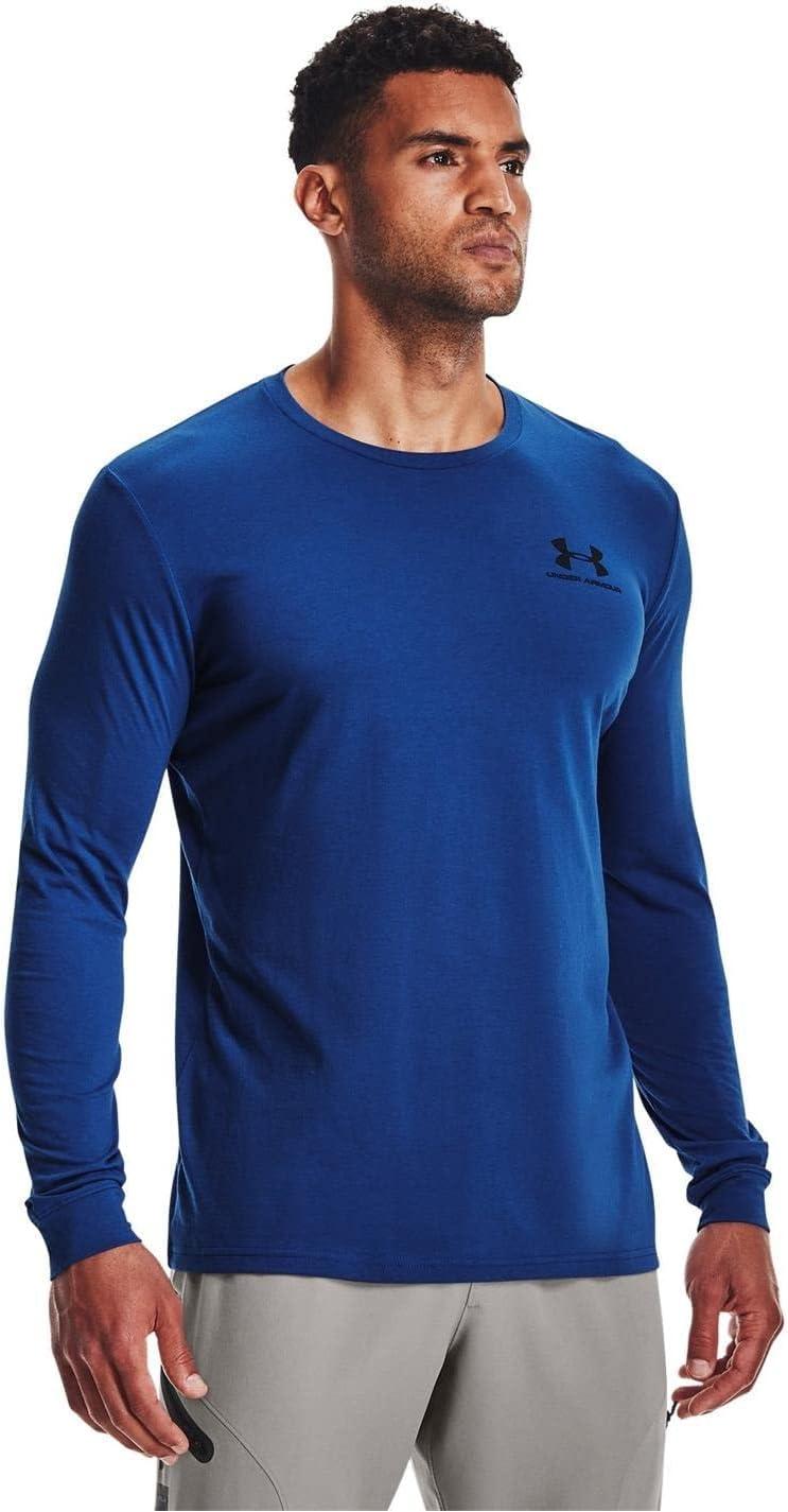 image:imageUnder Armour Mens Sportstyle Left Chest LongSleeve TShirtTech Blue 432Black