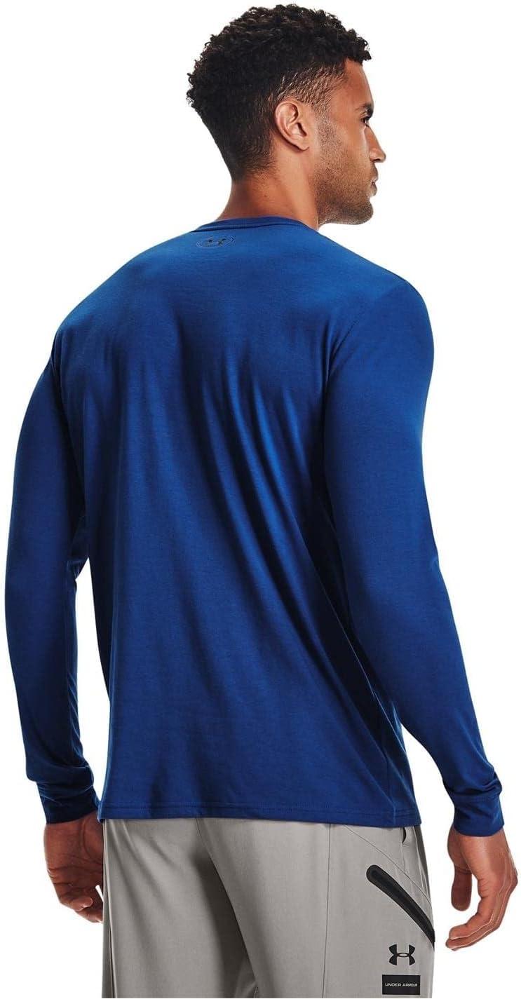 image:imageUnder Armour Mens Sportstyle Left Chest LongSleeve TShirtTech Blue 432Black