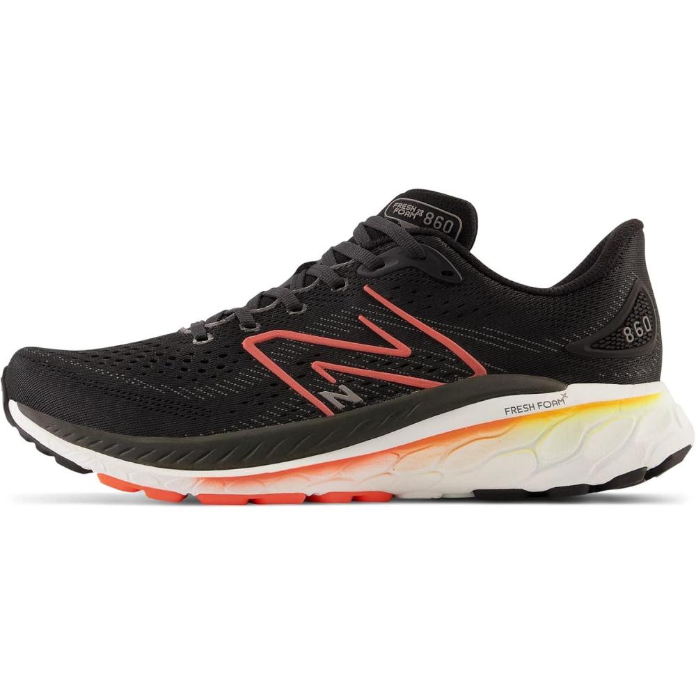 image:imageNew Balance Mens Fresh Foam 1080v6 Running ShoeBlackNeon DragonflyHot Marigold