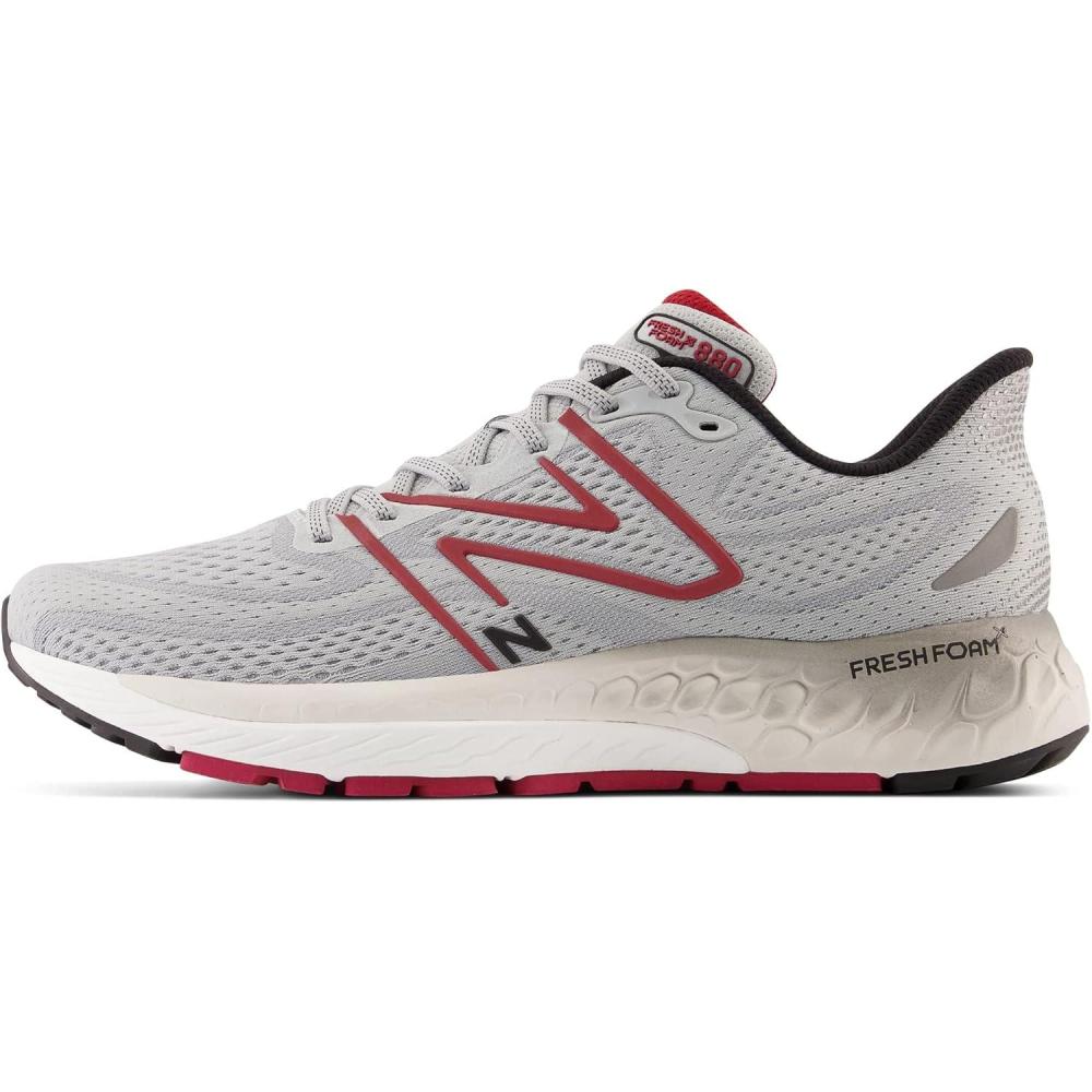 image:imageNew Balance Mens Fresh Foam X 880 V13 Running ShoesAluminum GreyCrimsonBlack