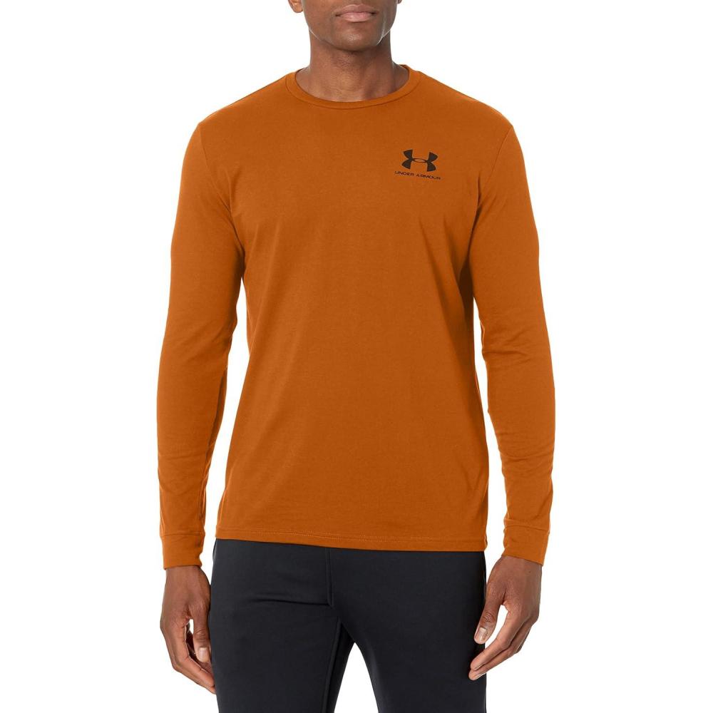 image:imageUnder Armour Mens Sportstyle Left Chest LongSleeve TShirt292 Copper Penny   Black