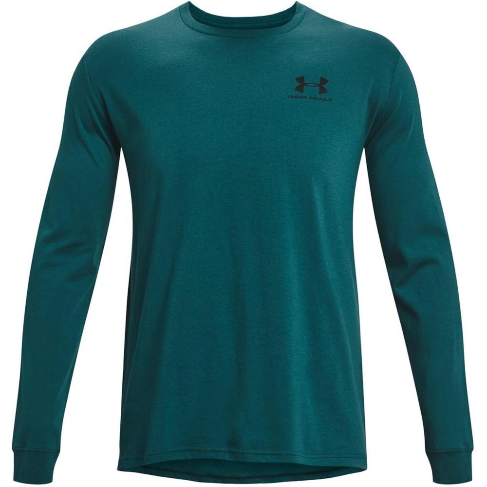 image:imageUnder Armour Mens Sportstyle Left Chest LongSleeve TShirt716 Tourmaline Teal   Black