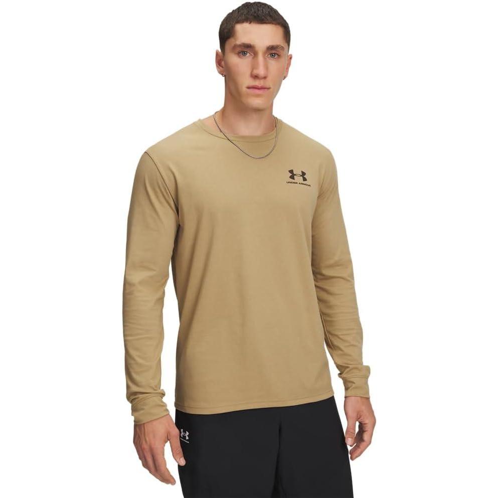 image:imageUnder Armour Mens Sportstyle Left Chest LongSleeve TShirtCamelBlack