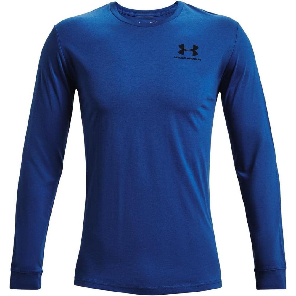 image:imageUnder Armour Mens Sportstyle Left Chest LongSleeve TShirtTech Blue 432Black