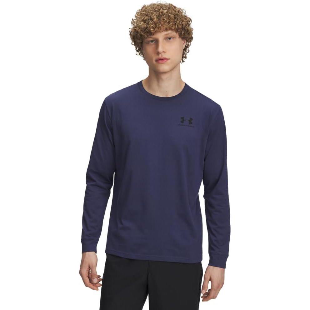 image:imageUnder Armour Mens Sportstyle Left Chest LongSleeve TShirtWashed Navy Black