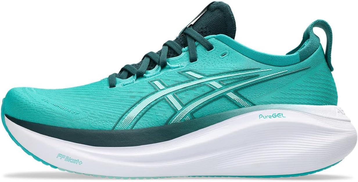 image:imageASICS Mens GelNimbus 27 Running ShoesWave Teal Saxon Green