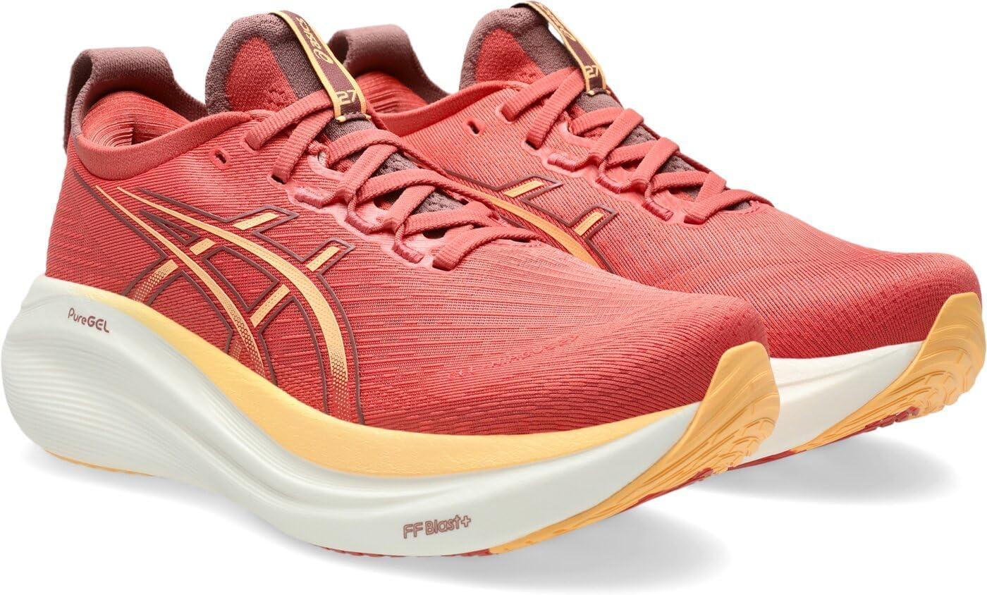 image:imageASICS Womens GelNimbus 27 Running ShoeDark Pink Clay Orange Glow