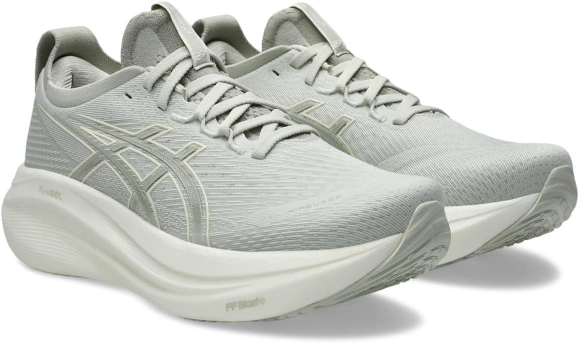 image:imageASICS Womens GelNimbus 27 Running ShoeLake GreyWhite Sage