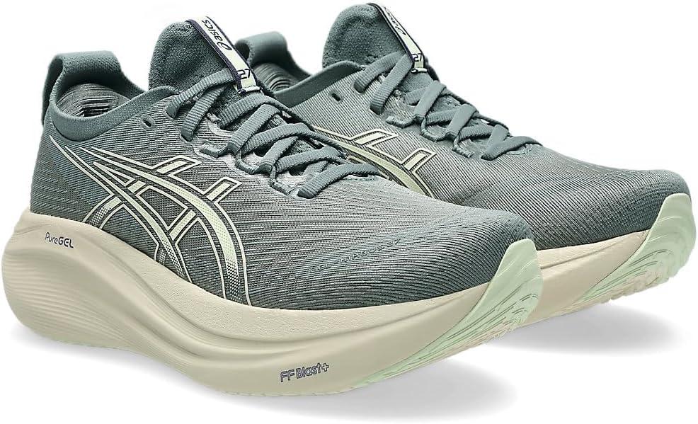 image:imageASICS Womens GelNimbus 27 Running ShoeMonument Blue Whisper Green