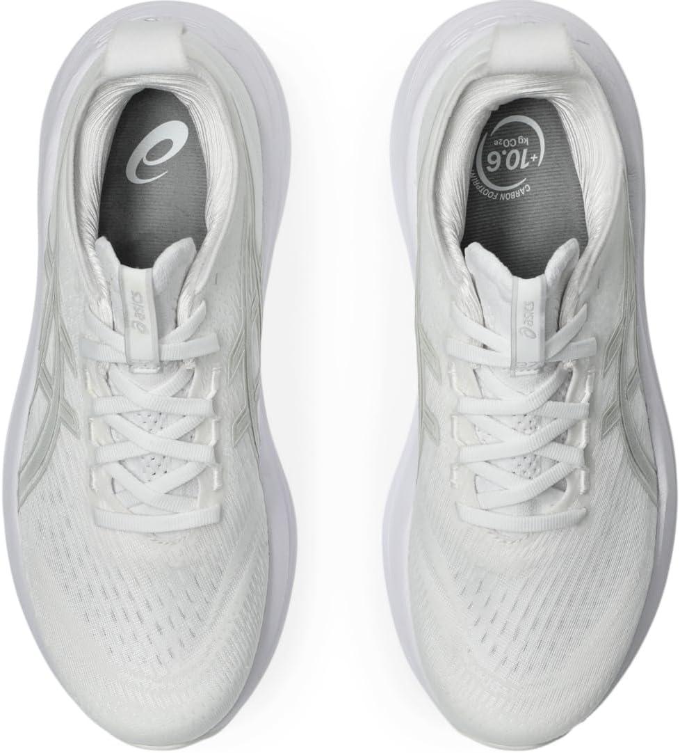 image:imageASICS Womens GelNimbus 27 Running ShoeWhiteGlacier Grey