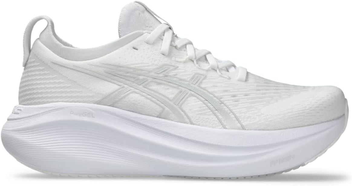 image:imageASICS Womens GelNimbus 27 Running ShoeWhiteGlacier Grey
