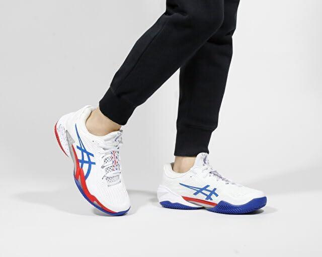 image:imageAsics Mens Court FlyteFoam 3 Tennis ShoesWhite Asics Blue
