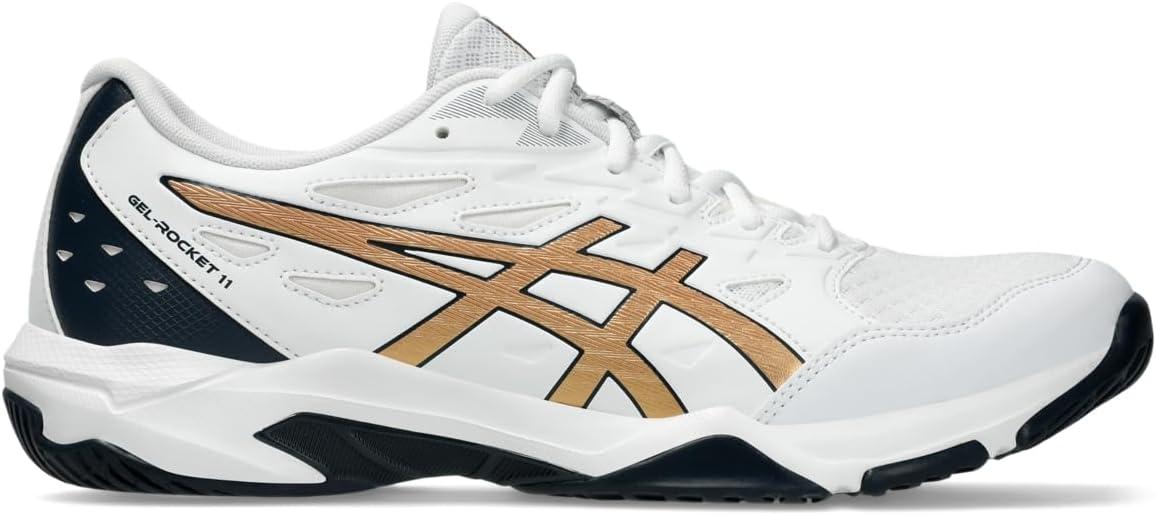 image:imageAsics Mens GelRocket 11 Volleyball ShoesWhitePure Gold