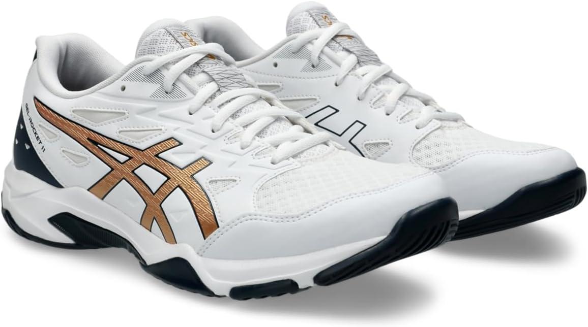 image:imageAsics Mens GelRocket 11 Volleyball ShoesWhitePure Gold