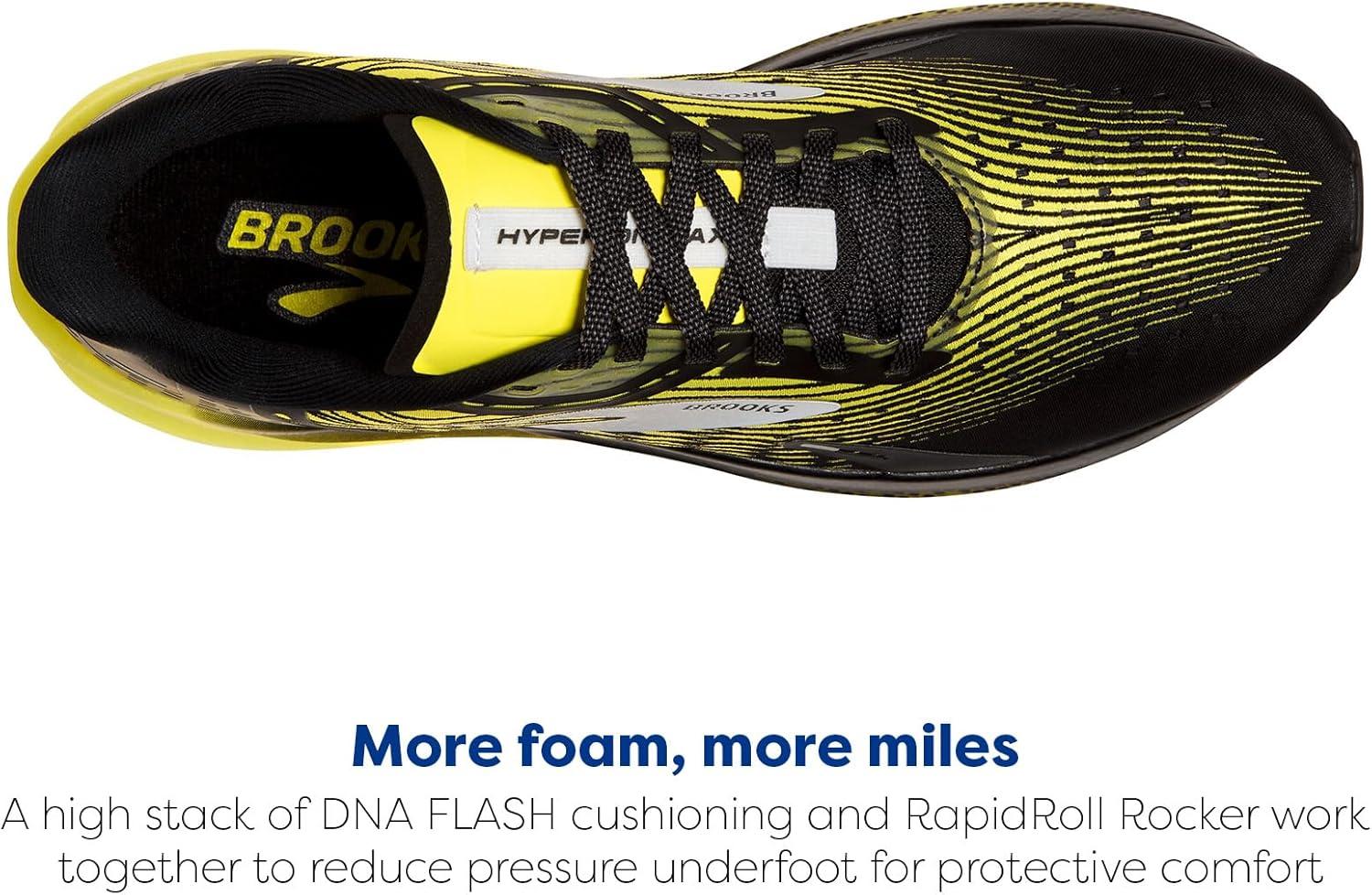 image:imageBrooks Mens Hyperion Max Neutral Running ShoeBlackBlazing YellowWhite