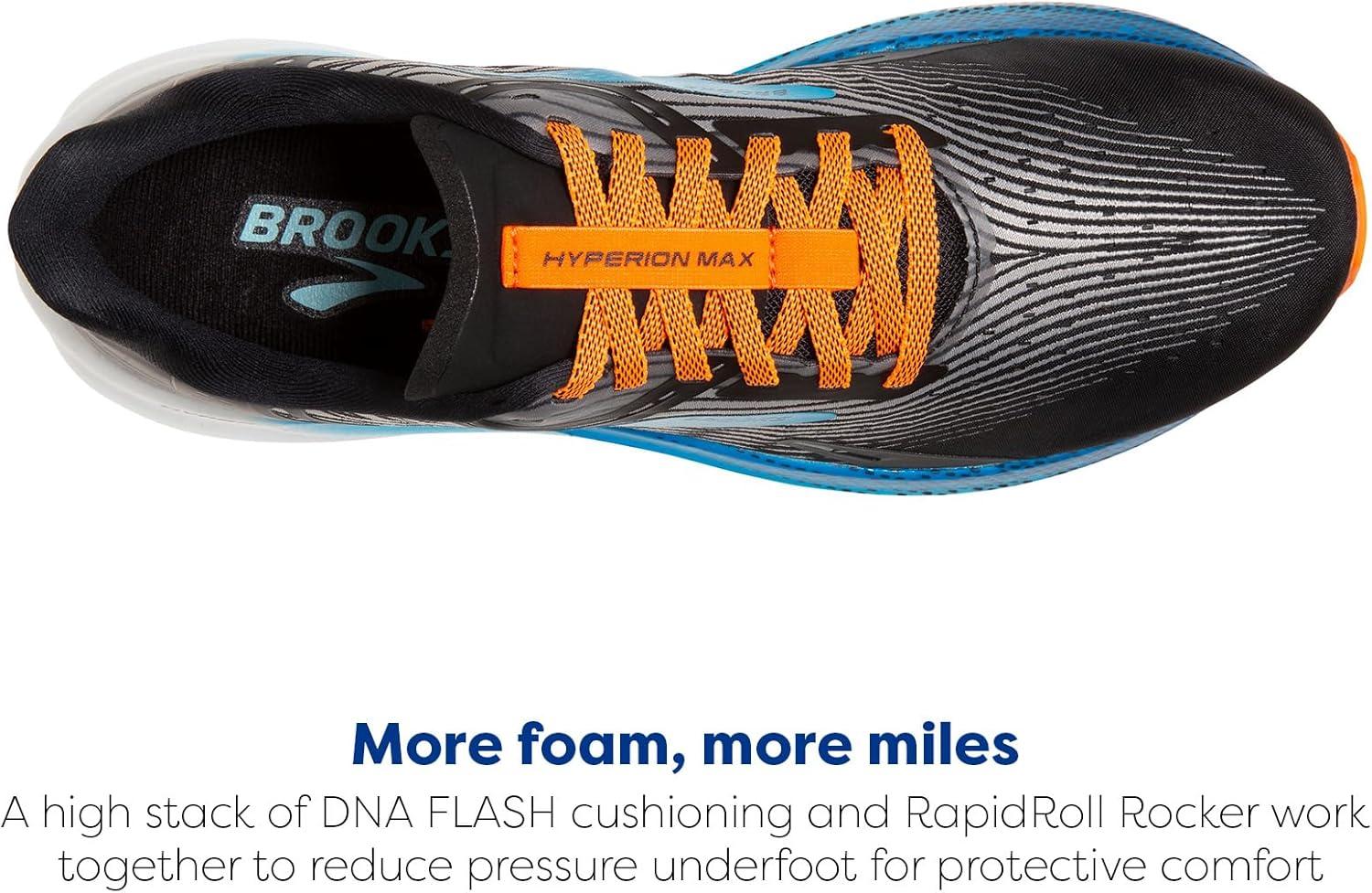 image:imageBrooks Mens Hyperion Max Neutral Running ShoeBlackGreyOrange Clown Fish
