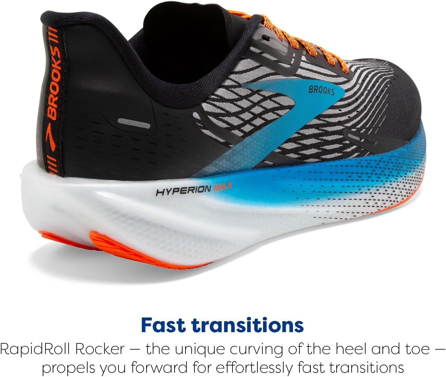 image:imageBrooks Mens Hyperion Max Neutral Running ShoeBlackGreyOrange Clown Fish