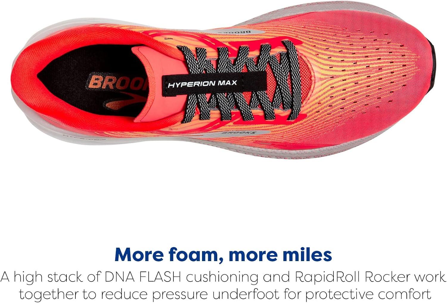 image:imageBrooks Mens Hyperion Max Neutral Running ShoeFiery CoralOrange PopBlue