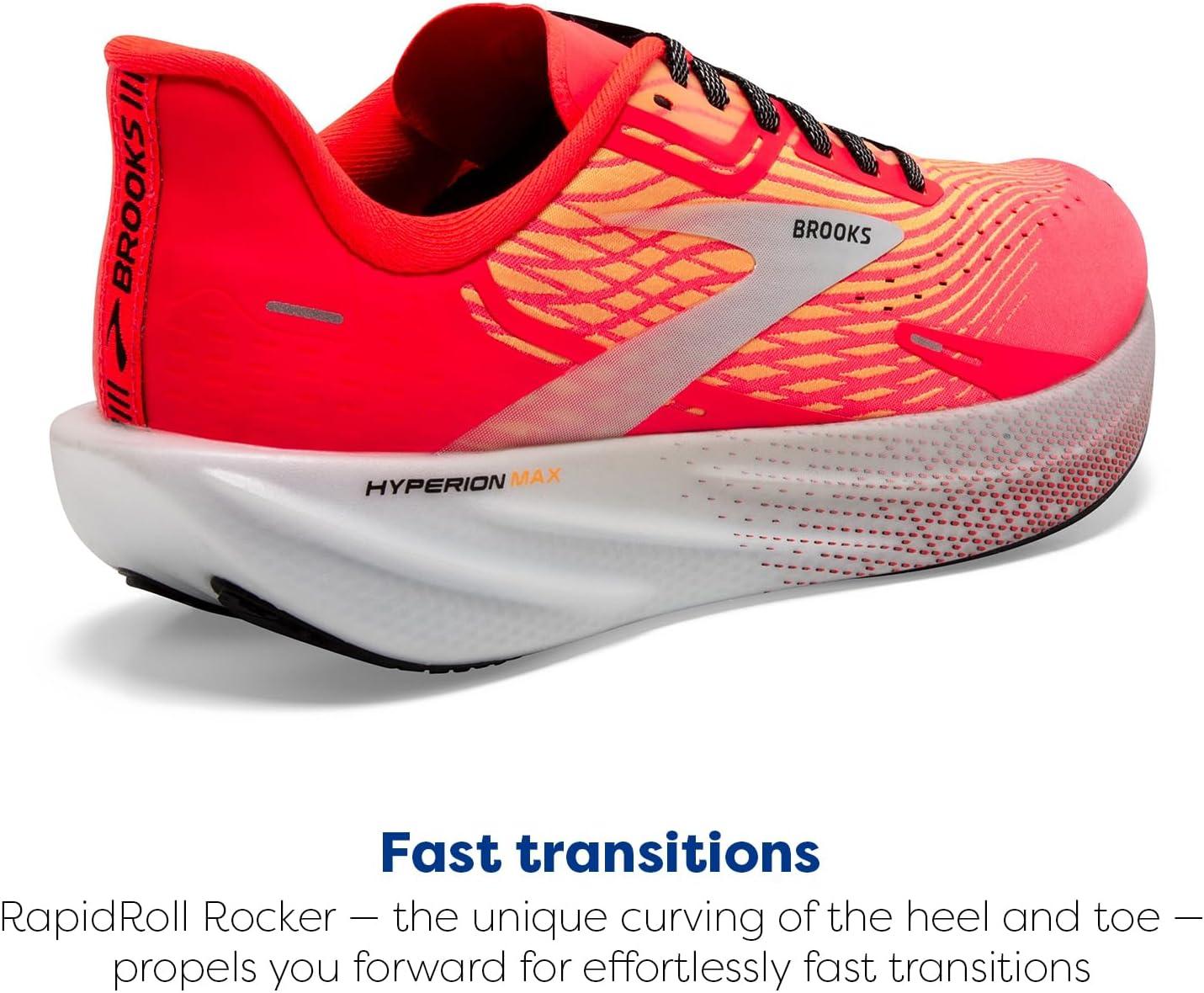 image:imageBrooks Mens Hyperion Max Neutral Running ShoeFiery CoralOrange PopBlue