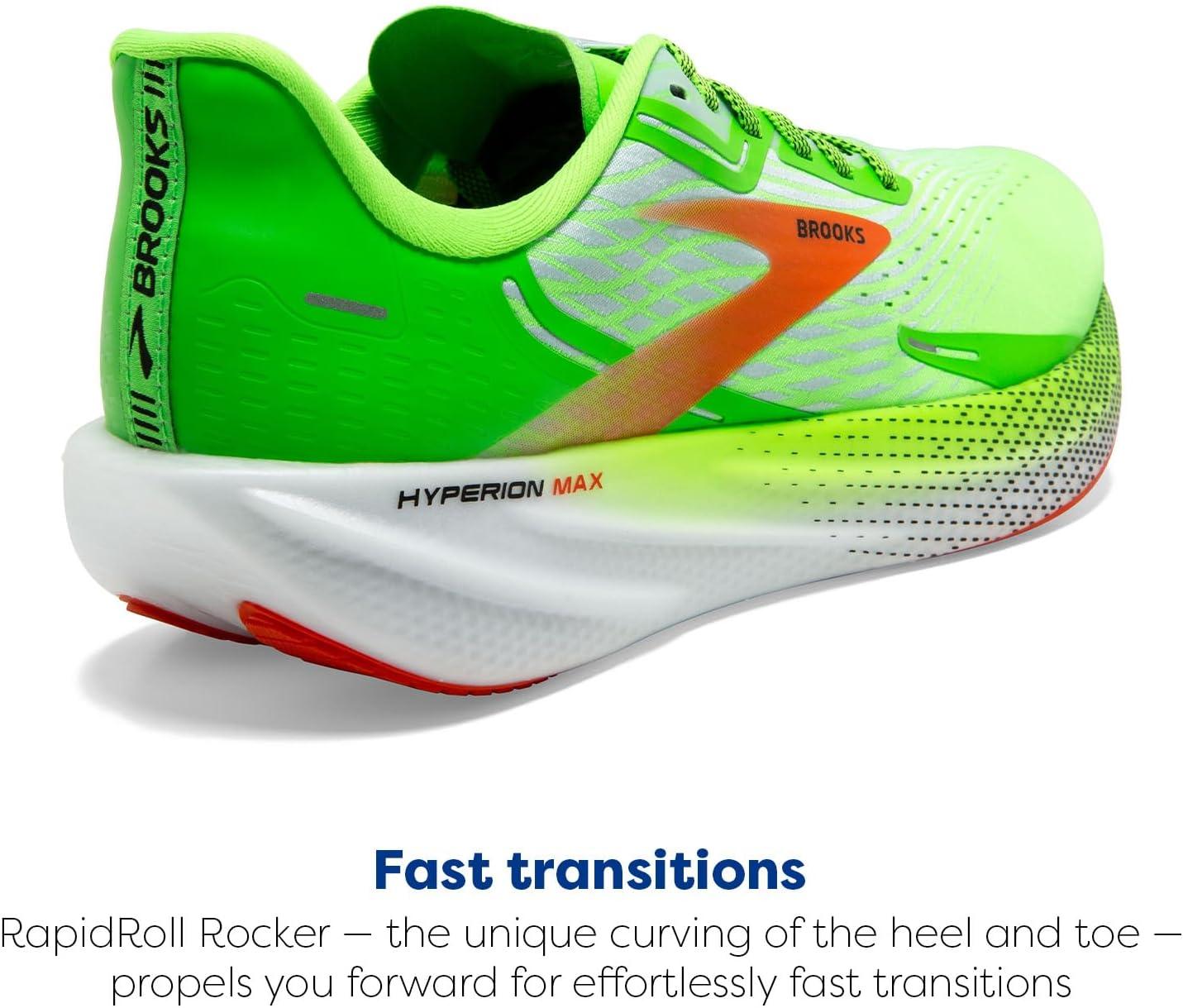 image:imageBrooks Mens Hyperion Max Neutral Running ShoeGreen GeckoRed OrangeWhite