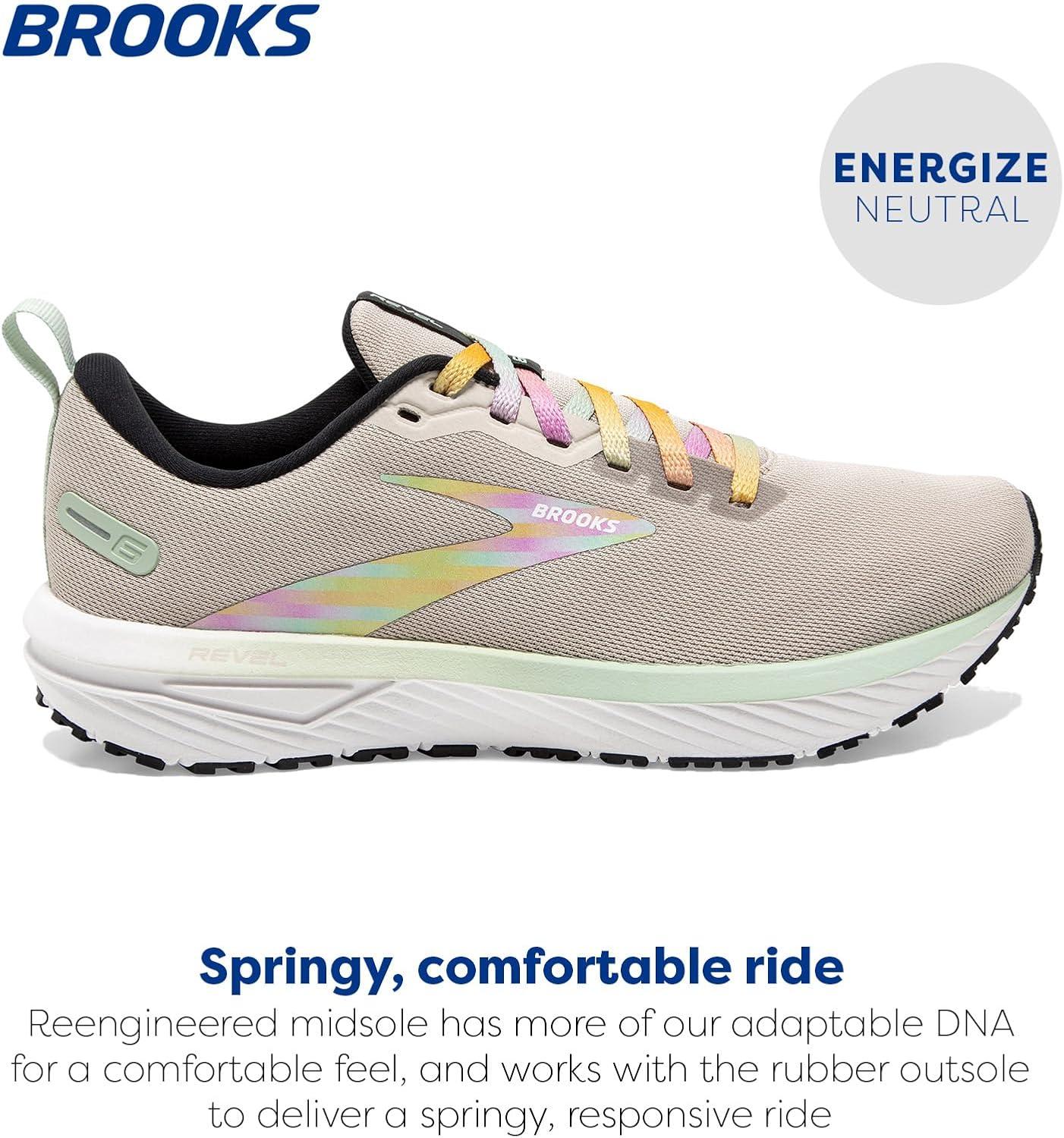 image:imageBrooks Mens Revel 6 Neutral Running ShoeWhiteSilver LiningBlack