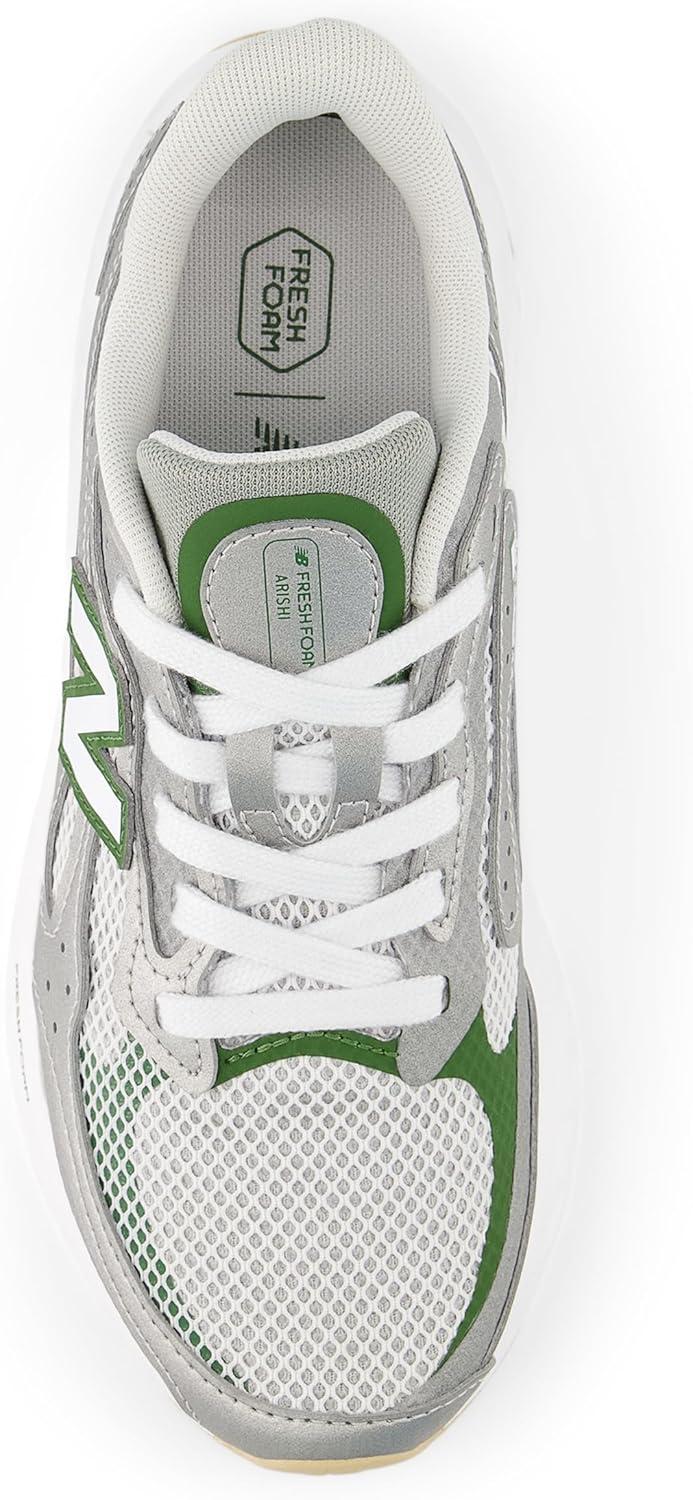 image:imageNew Balance Womens Fresh Foam Arishi V4 Running ShoeRaincloudSilver MetallicDark Alpine Green