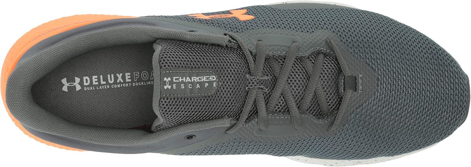 image:imageUnder Armour Mens Charged Escape 4 Running Shoe101 Pitch GrayWhiteOrange Blast