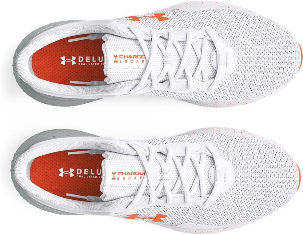 image:imageUnder Armour Mens Charged Escape 4 Running Shoe104 WhiteMod GrayTeam Orange