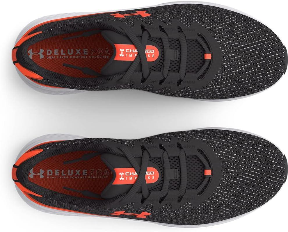 image:imageUnder Armour Mens Charged Impulse 3Running Shoe105 Jet GrayPanic OrangePanic Orange