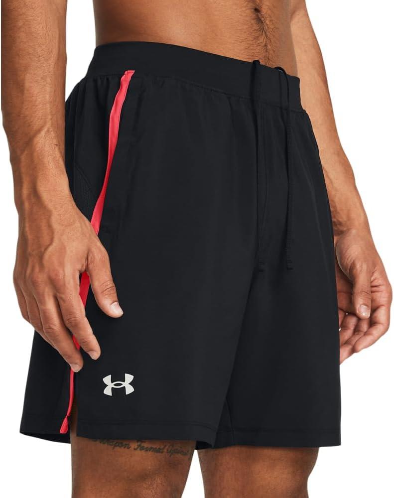 image:imageUnder Armour Mens Launch Stretch Woven 2in1 Shorts003 Black Red Solstice Reflective