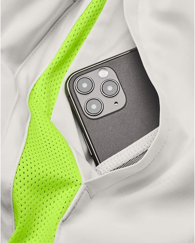 image:imageUnder Armour Mens Launch Stretch Woven 2in1 Shorts006 Gray Mist Lime Surge Reflective