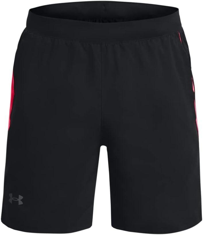 image:imageUnder Armour Mens Launch Stretch Woven 2in1 Shorts007 Black Pink Shock Reflective