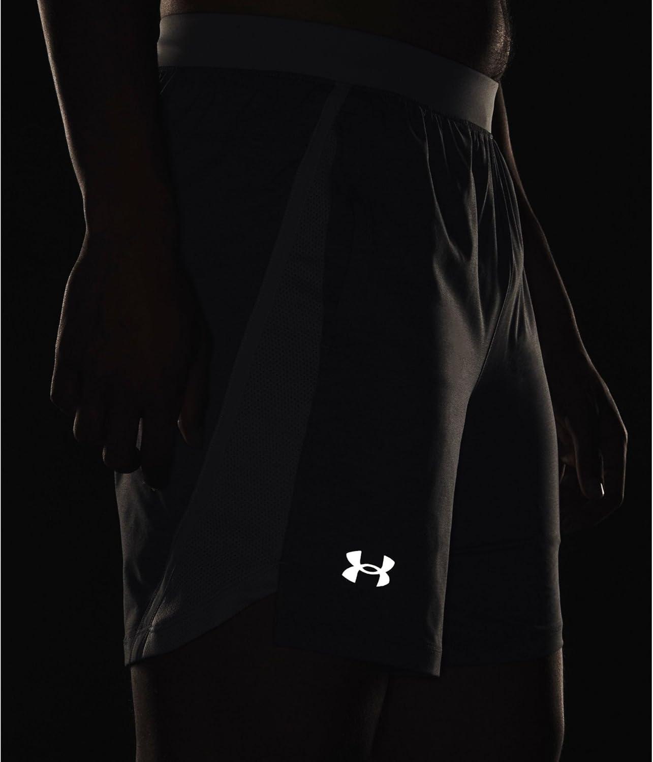 image:imageUnder Armour Mens Launch Stretch Woven 2in1 Shorts011 Mod Gray Mod Gray Reflective