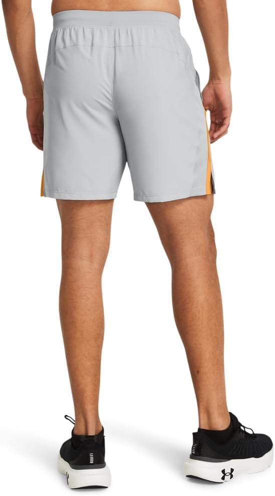 image:imageUnder Armour Mens Launch Stretch Woven 2in1 Shorts011 Mod Gray Nova Orange Reflective