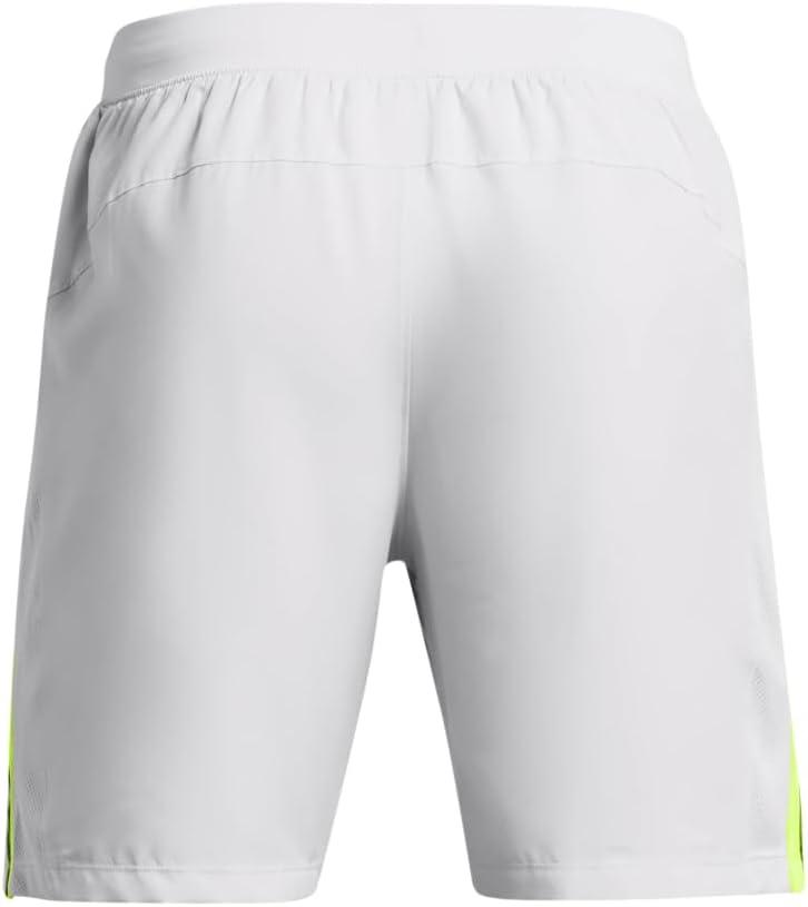 image:imageUnder Armour Mens Launch Stretch Woven 2in1 Shorts014 Halo Gray Highvis Yellow Reflective