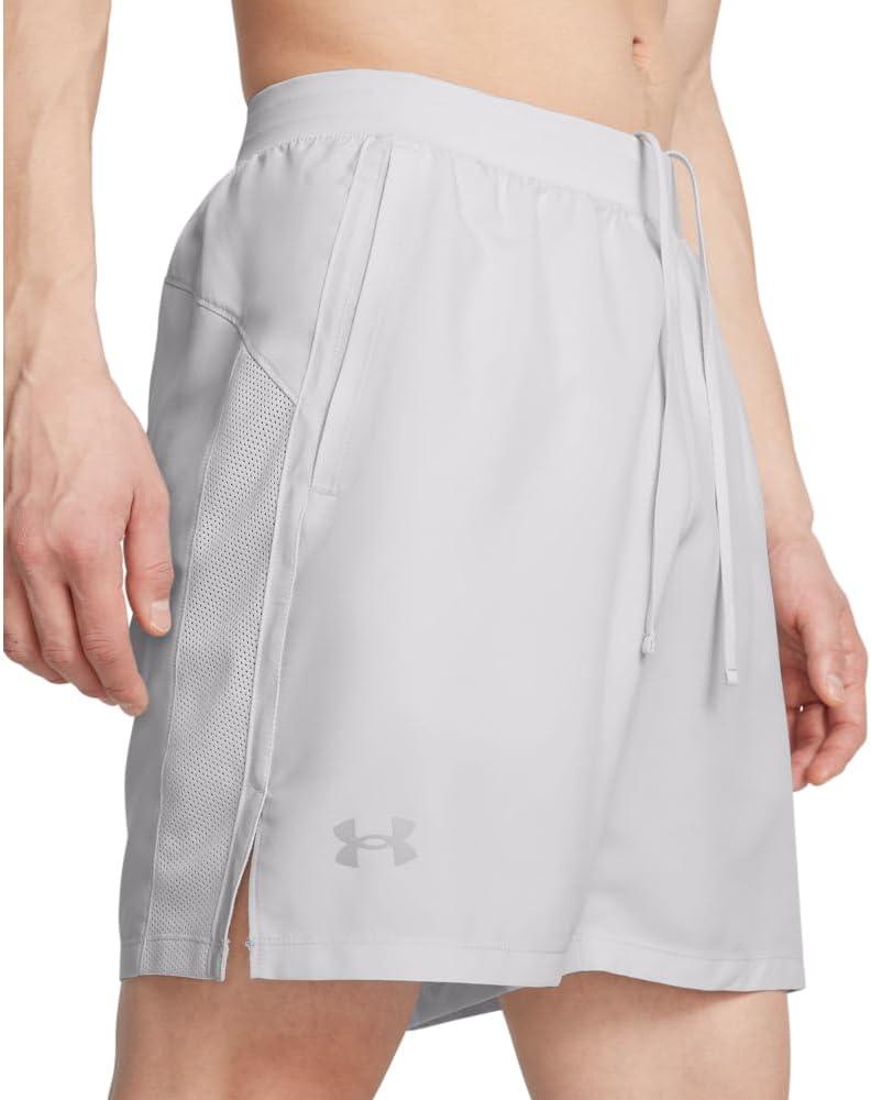 image:imageUnder Armour Mens Launch Stretch Woven 2in1 Shorts015 Halo Gray Halo Gray Reflective