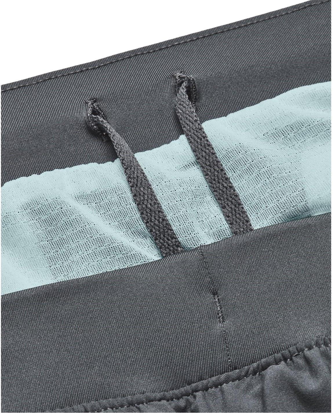 image:imageUnder Armour Mens Launch Stretch Woven 2in1 Shorts015 Pitch Gray Fuse Teal Reflective