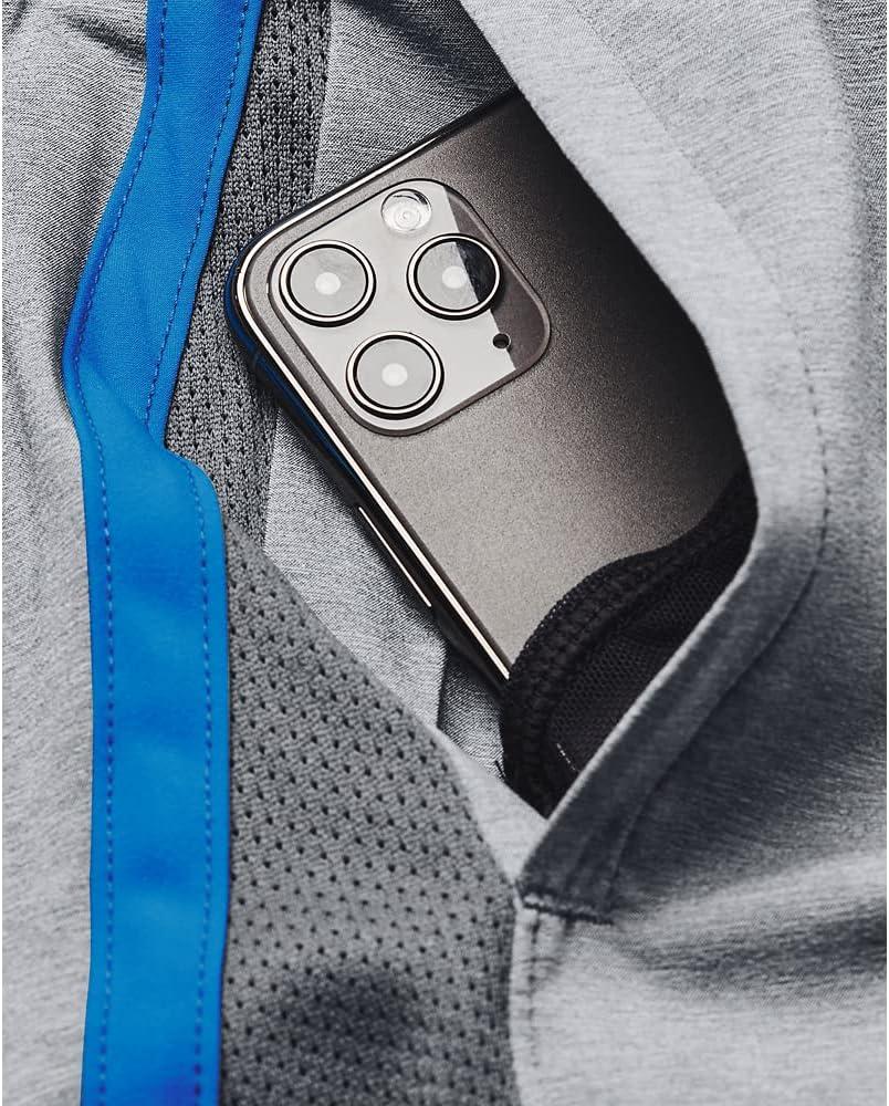 image:imageUnder Armour Mens Launch Stretch Woven 2in1 Shorts017 Pitch Gray Full Heather Blue Circuit Reflective