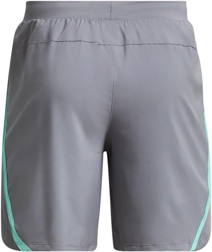 image:imageUnder Armour Mens Launch Stretch Woven 2in1 Shorts035 Steel Neo Turquoise Reflective