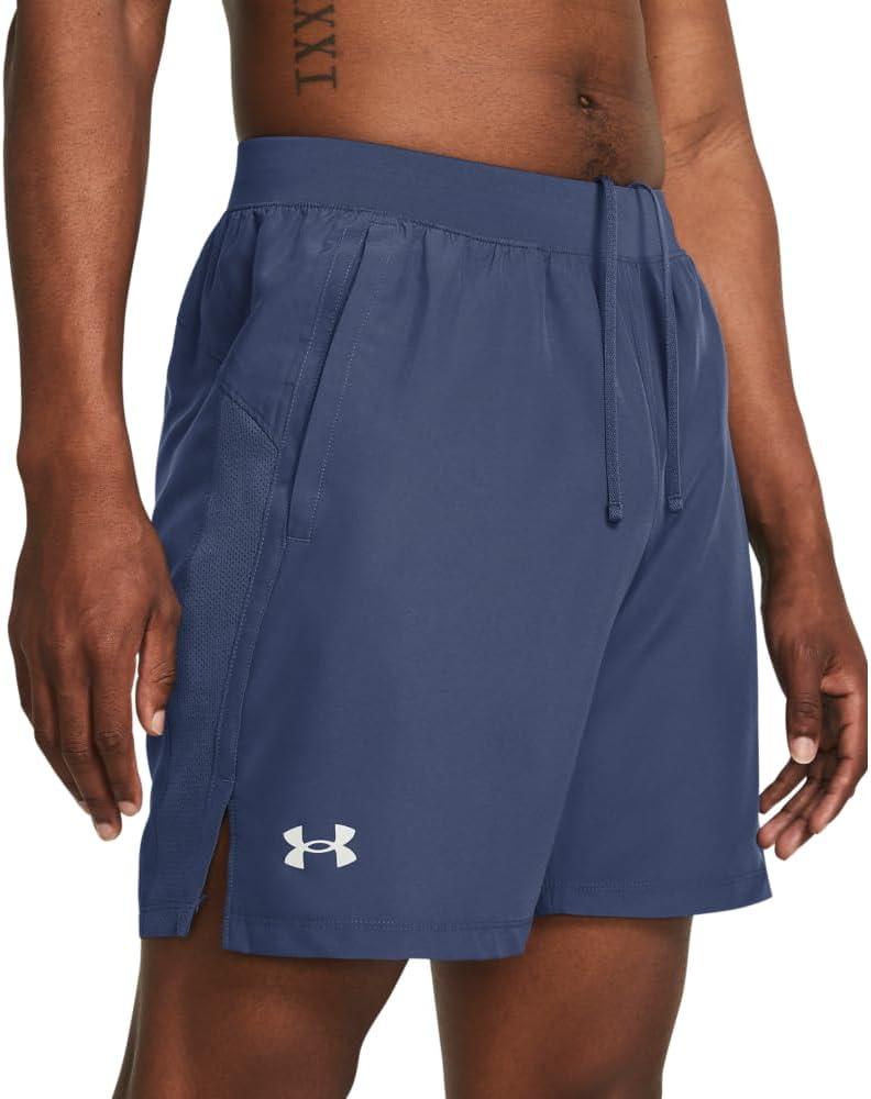 image:imageUnder Armour Mens Launch Stretch Woven 2in1 Shorts044 Downpour Gray Downpour Gray Reflective