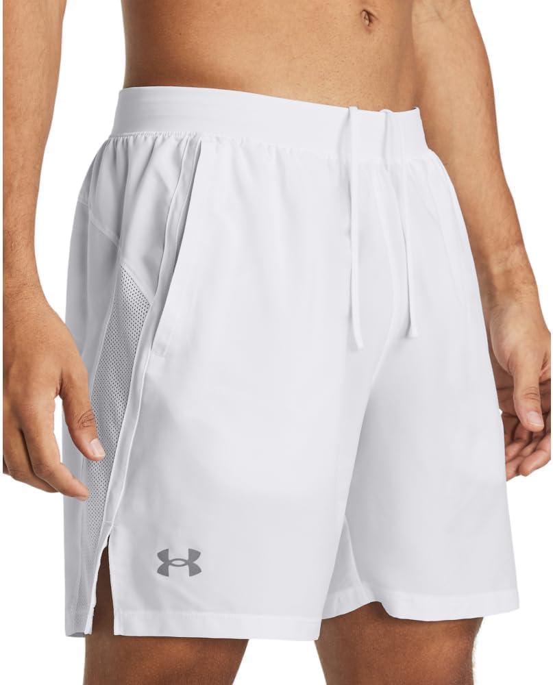 image:imageUnder Armour Mens Launch Stretch Woven 2in1 Shorts100 White White Reflective