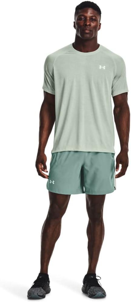 image:imageUnder Armour Mens Launch Stretch Woven 2in1 Shorts177 Fresco Green Illusion Green Reflective