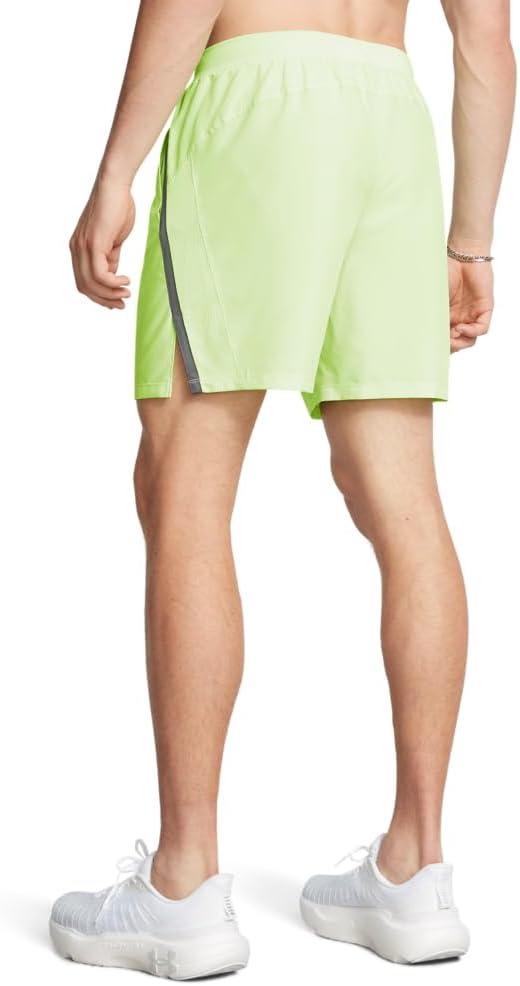 image:imageUnder Armour Mens Launch Stretch Woven 2in1 Shorts304 Morph Green Castlerock Reflective